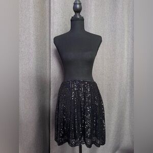 Elegant Black Sequin Skirt